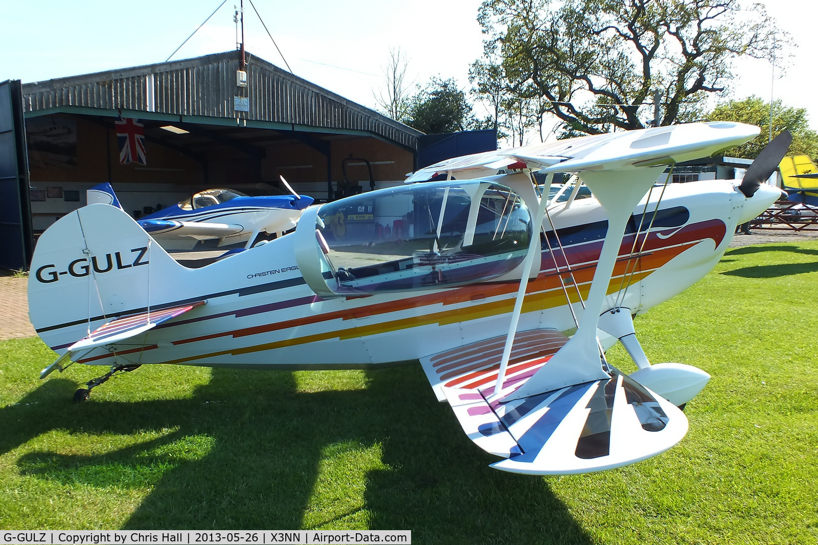 G-GULZ, 1989 Christen Eagle II C/N SEGLER 0001, at Stoke Golding airfield, set amongst beautiful open countryside on the Leicestershire Warwickshire borders