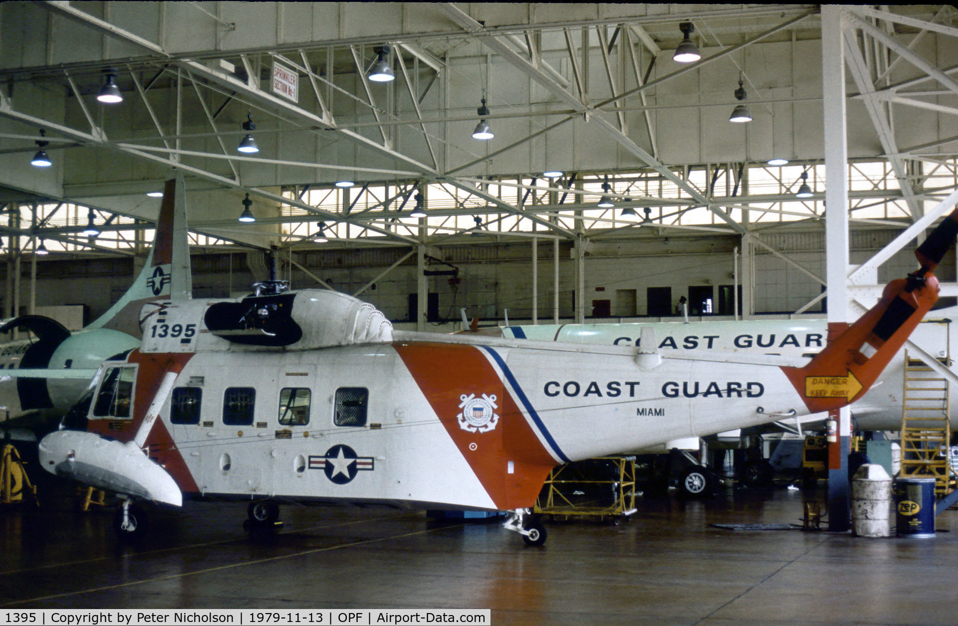 1395, Sikorsky HH-52A Sea Guard C/N 62.076, United States Coast Guard HH-52A Sea Guardian as seen at Opa-Locka in November 1979.