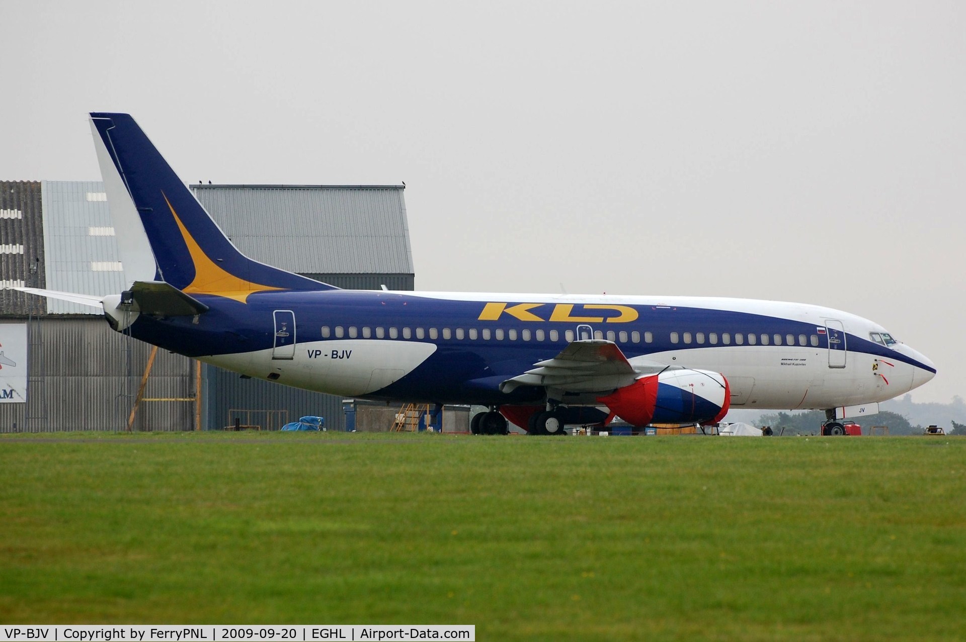 VP-BJV, 1986 Boeing 737-3Q8 C/N 23507, KD Avia B733 stored in Lasham in 2009 and subsequently scrapped.