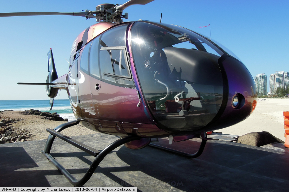 VH-VHJ, 2002 Eurocopter EC-120B Colibri C/N 1300, At Coolangatta Beach
