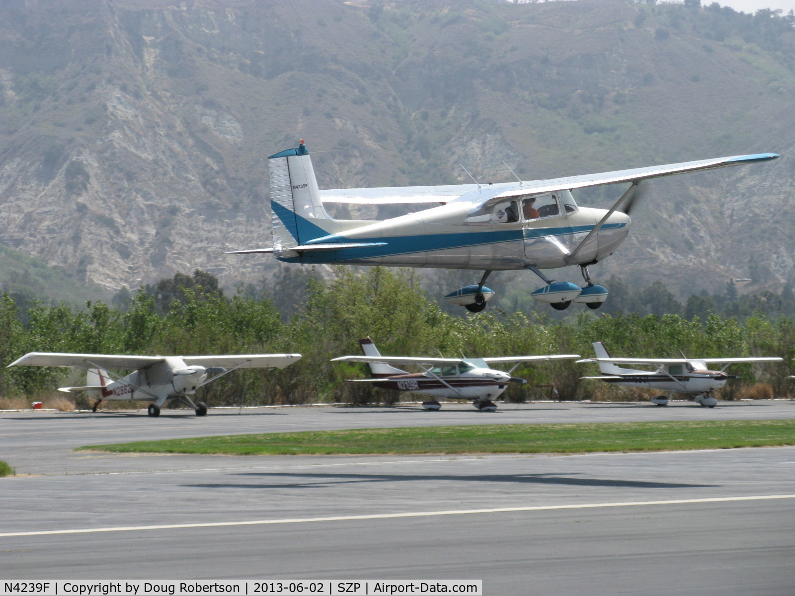 N4239F, 1958 Cessna 172 C/N 46139, 1958 Cessna 172, Continental O-300 145 Hp six cylinder, takeoff  Rwy 22