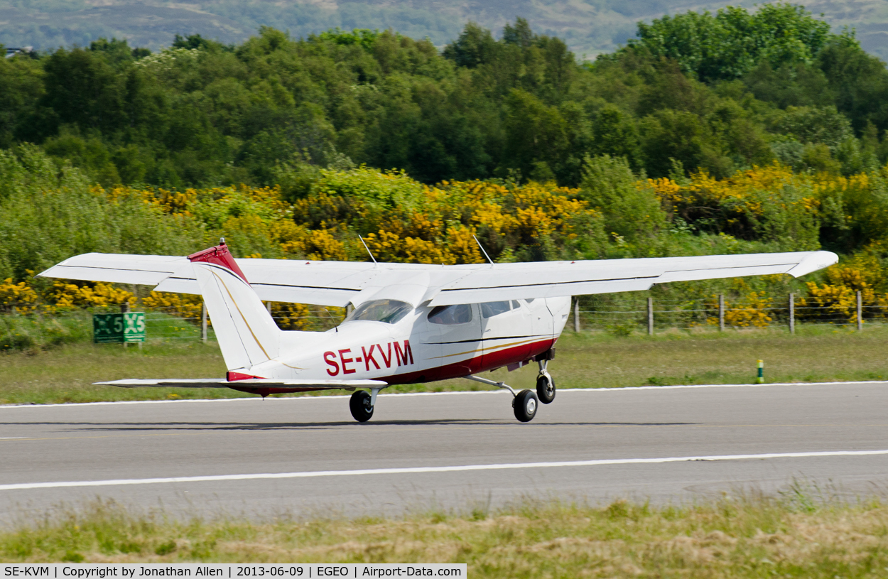 SE-KVM, Cessna F177RG C/N 0115, Departing from Oban Airport (North Connel).