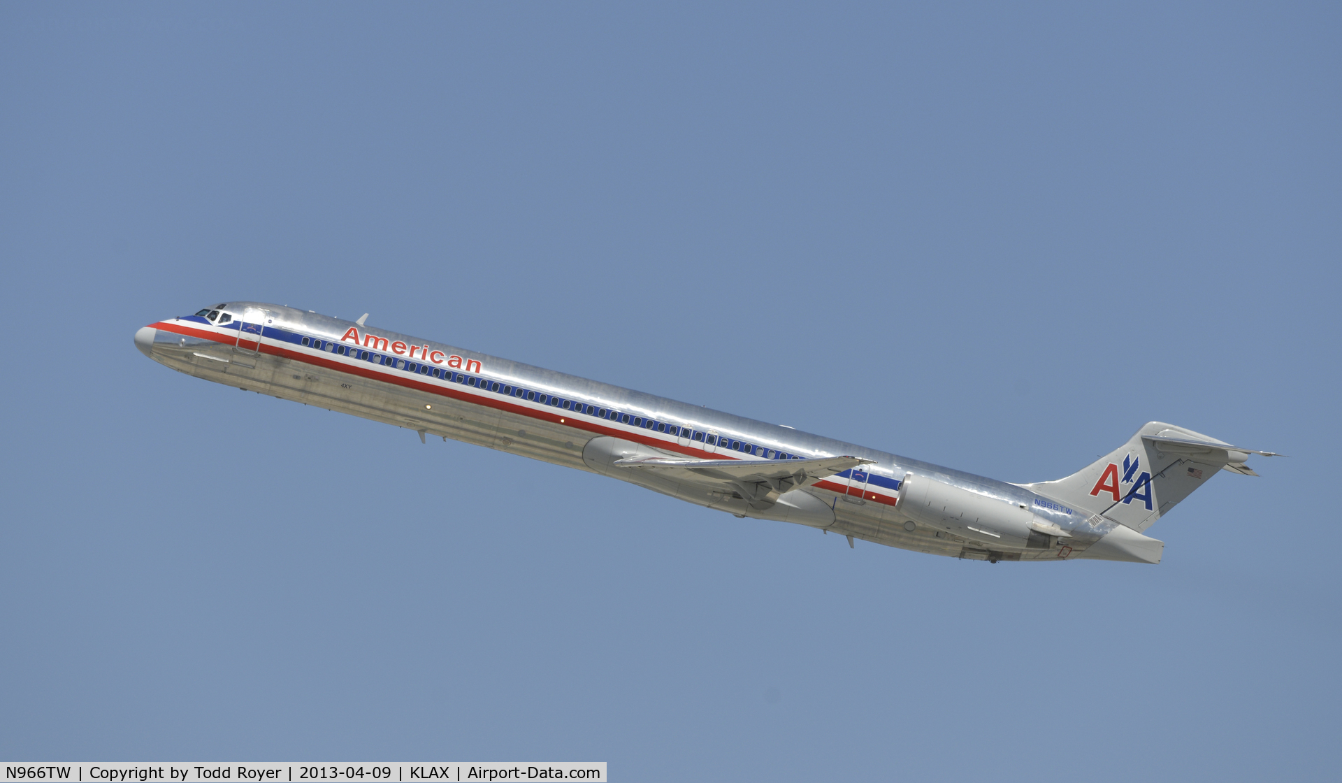 N966TW, 1999 McDonnell Douglas MD-83 (DC-9-83) C/N 53616, Departing LAX