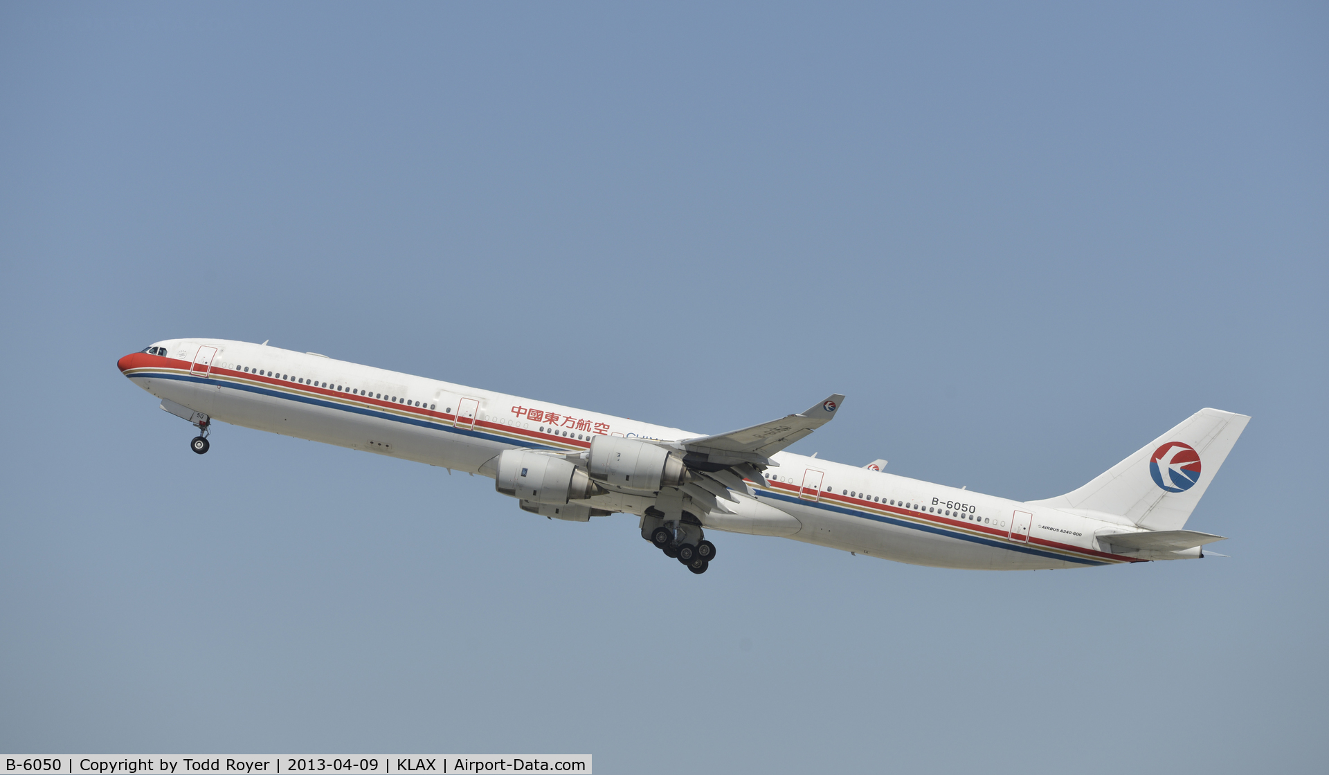B-6050, 2002 Airbus A340-642 C/N 468, Departing LAX