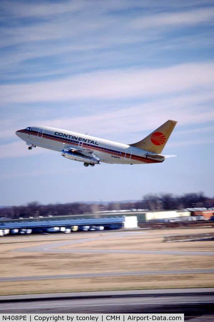 N408PE, 1968 Boeing 737-130 C/N 19025, March 1987 @ Port Columbus IAP (CMH). After purchase of People's Express by Continental.