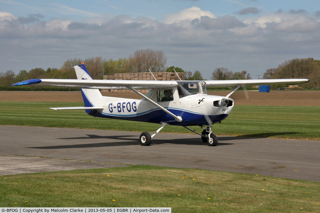 G-BFOG, 1974 Cessna 150M C/N 150-76223, Cessna 150M at The Real Aeroplane Club's May-hem Fly-In, Breighton Airfield, May 2013.