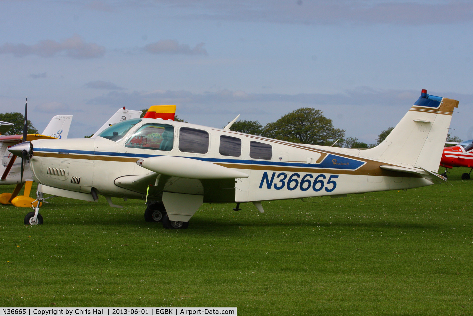 N36665, 1980 Beech A36 Bonanza 36 C/N E-1696, at AeroExpo 2013