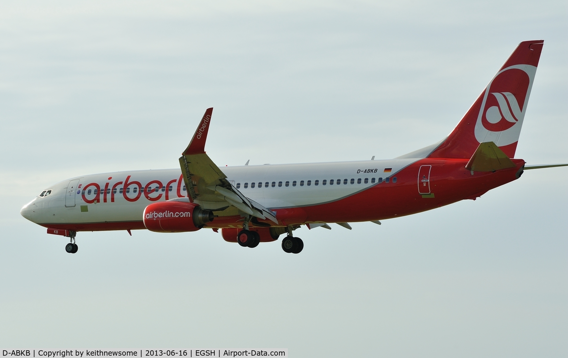 D-ABKB, 2008 Boeing 737-86J C/N 37740, Arriving or paint with repair patches !