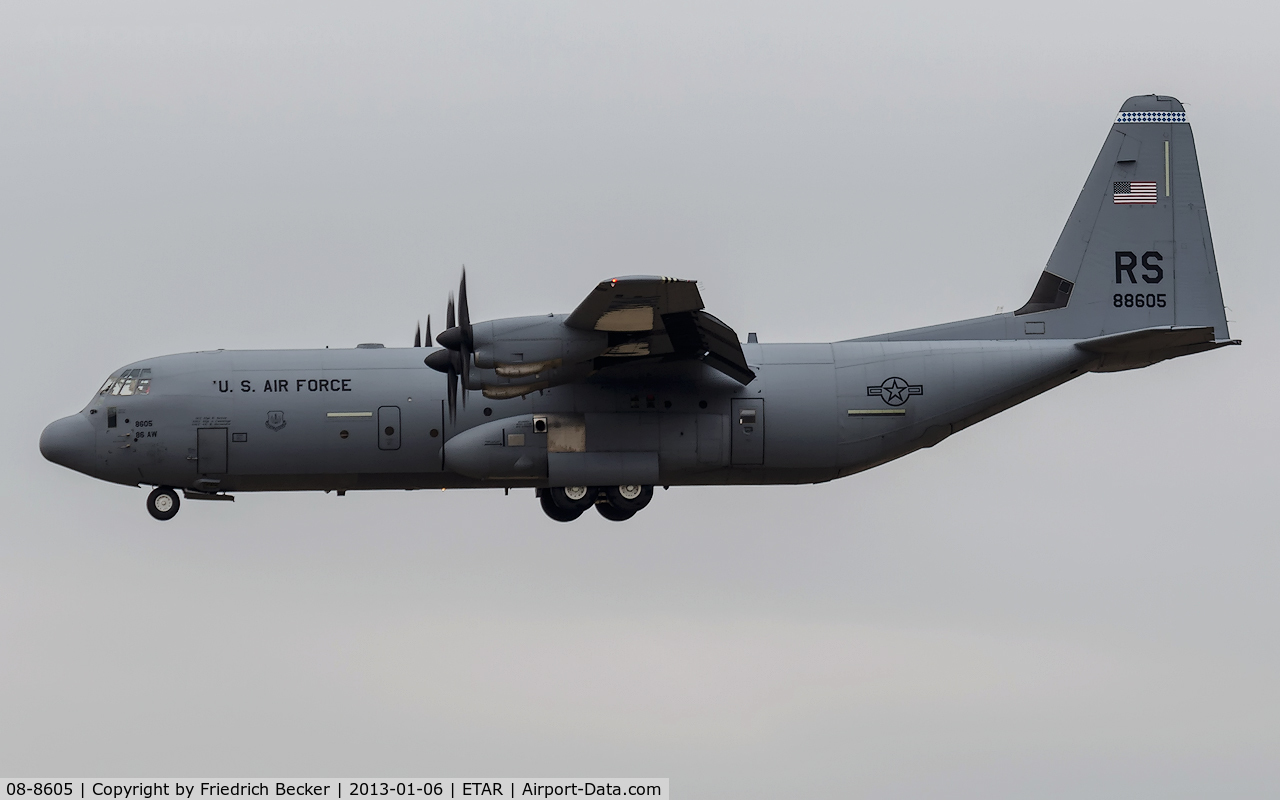 08-8605, 2008 Lockheed Martin C-130J-30 Super Hercules C/N 382-5615, on final RW26