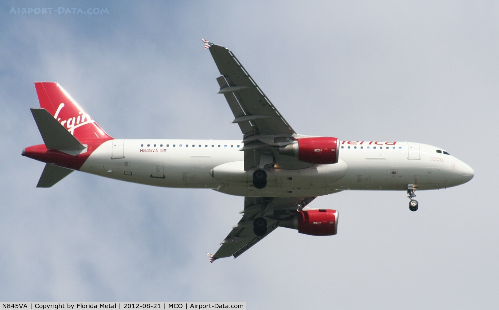 N845VA, 2011 Airbus A320-214 C/N 4867, Virgin America A320