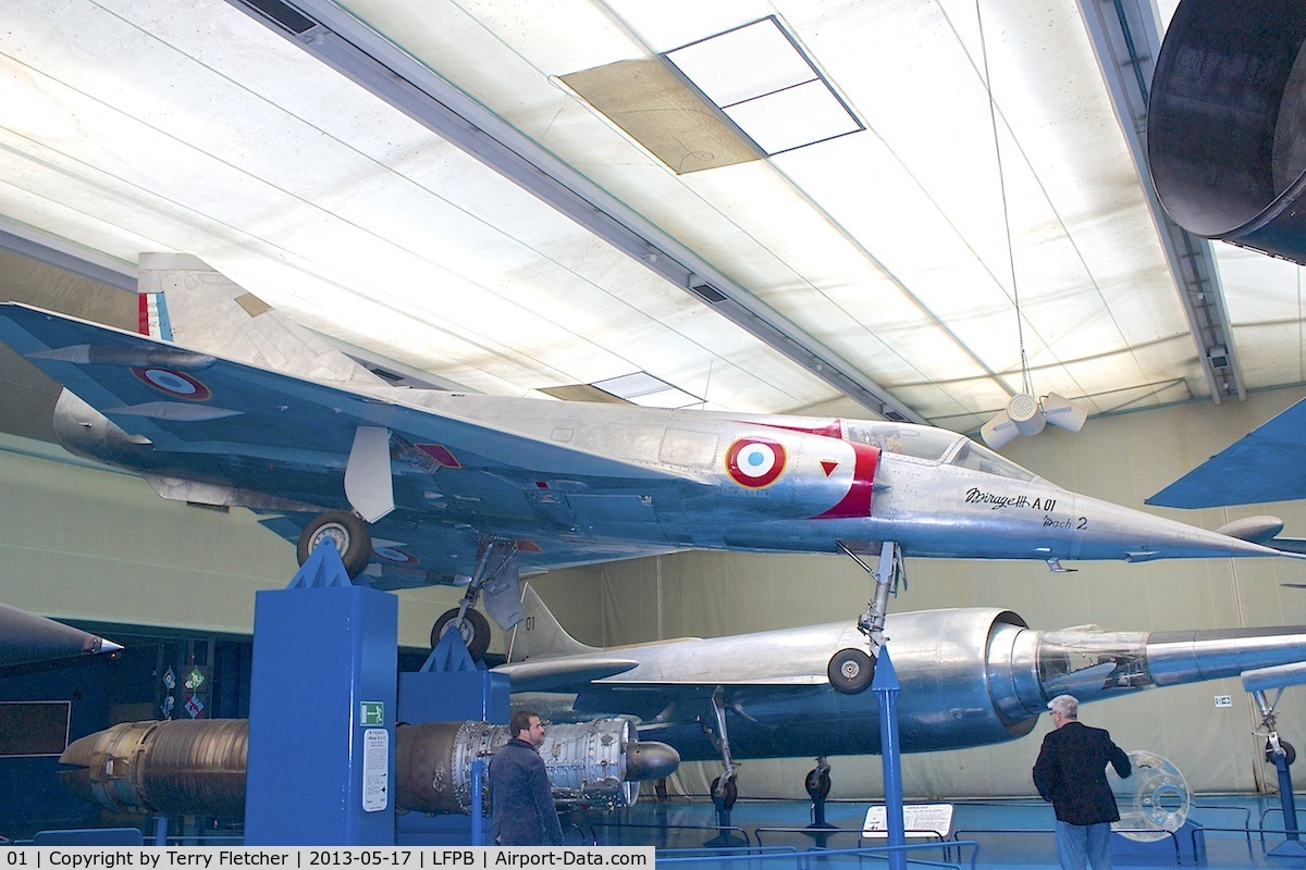01, 1957 Dassault Mirage IIIA C/N 01, Exhibited at The Air & Space Museum at Le Bourget , Paris, France