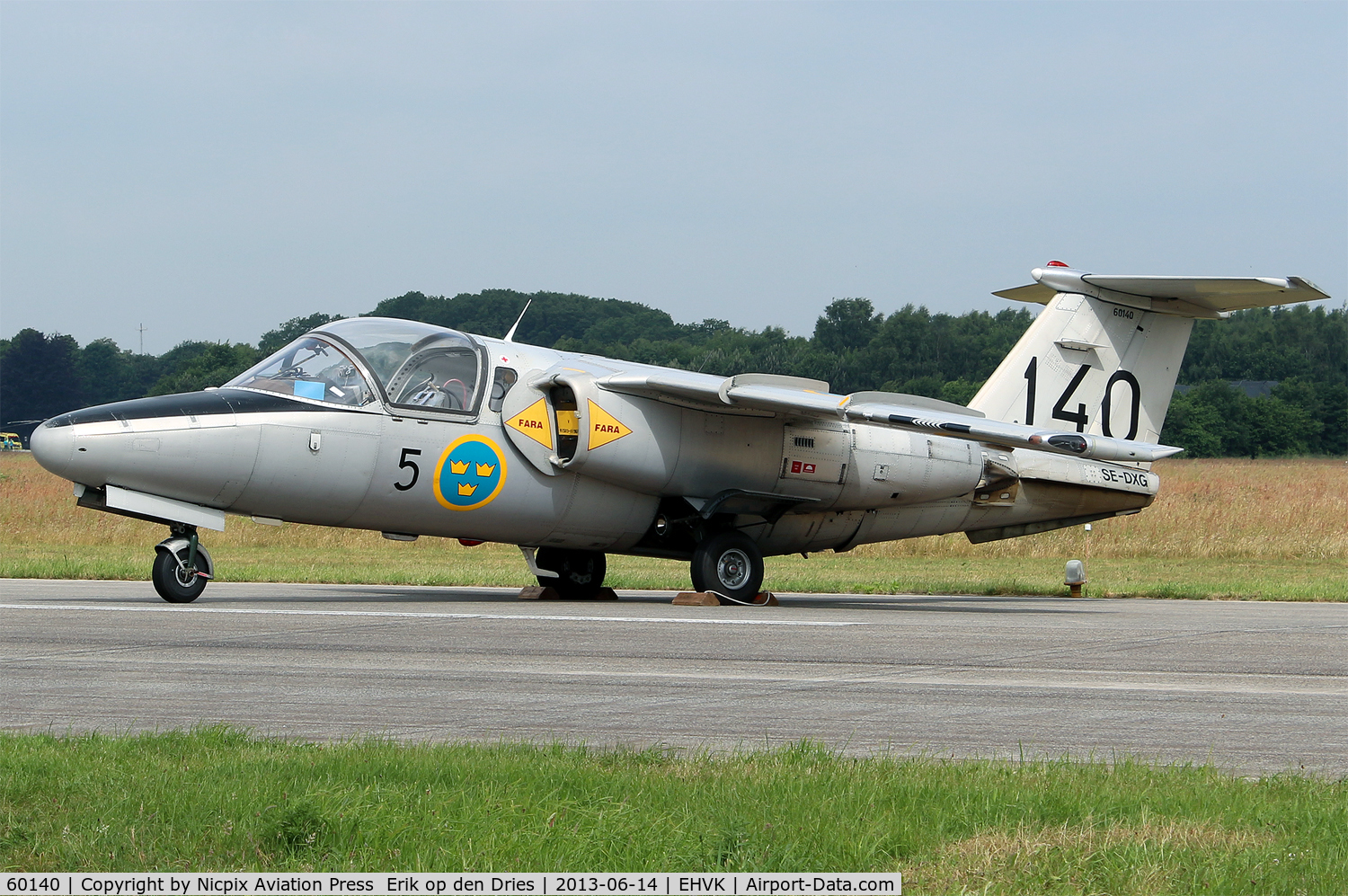 60140, Saab Sk-60E MT C/N 60-140, Sweden AF Heritage Flt Sk-60E MT 60140 jettrainer on the static of the Volkel Open House 2013