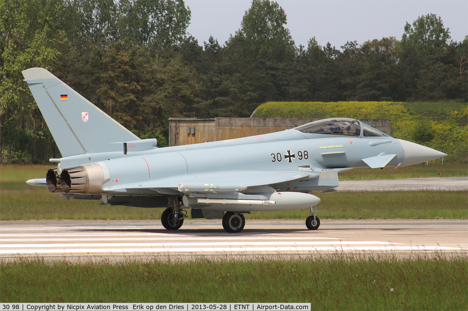 30 98, Eurofighter EF-2000 Typhoon S C/N GS076, EF-2000 3098 seen her on the runway of Wittmund AB