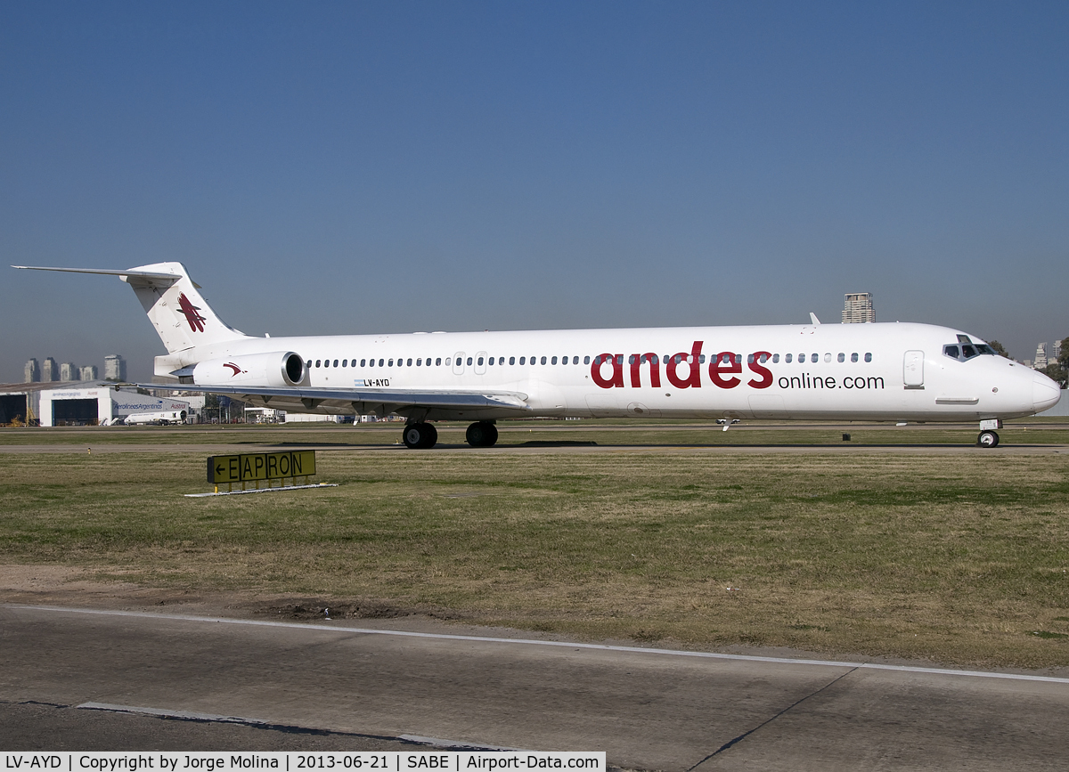 LV-AYD, 1991 McDonnell Douglas MD-83 (DC-9-83) C/N 53015, Ex Austral Lineas Aereas...
