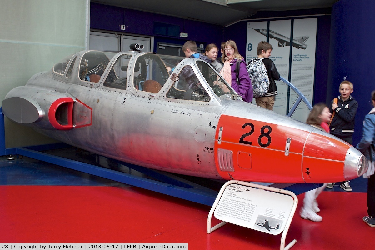 28, Fouga CM-170 Magister C/N 28, Exibited at the AIR & SPACE MUSEUM , Le Bourget , Paris