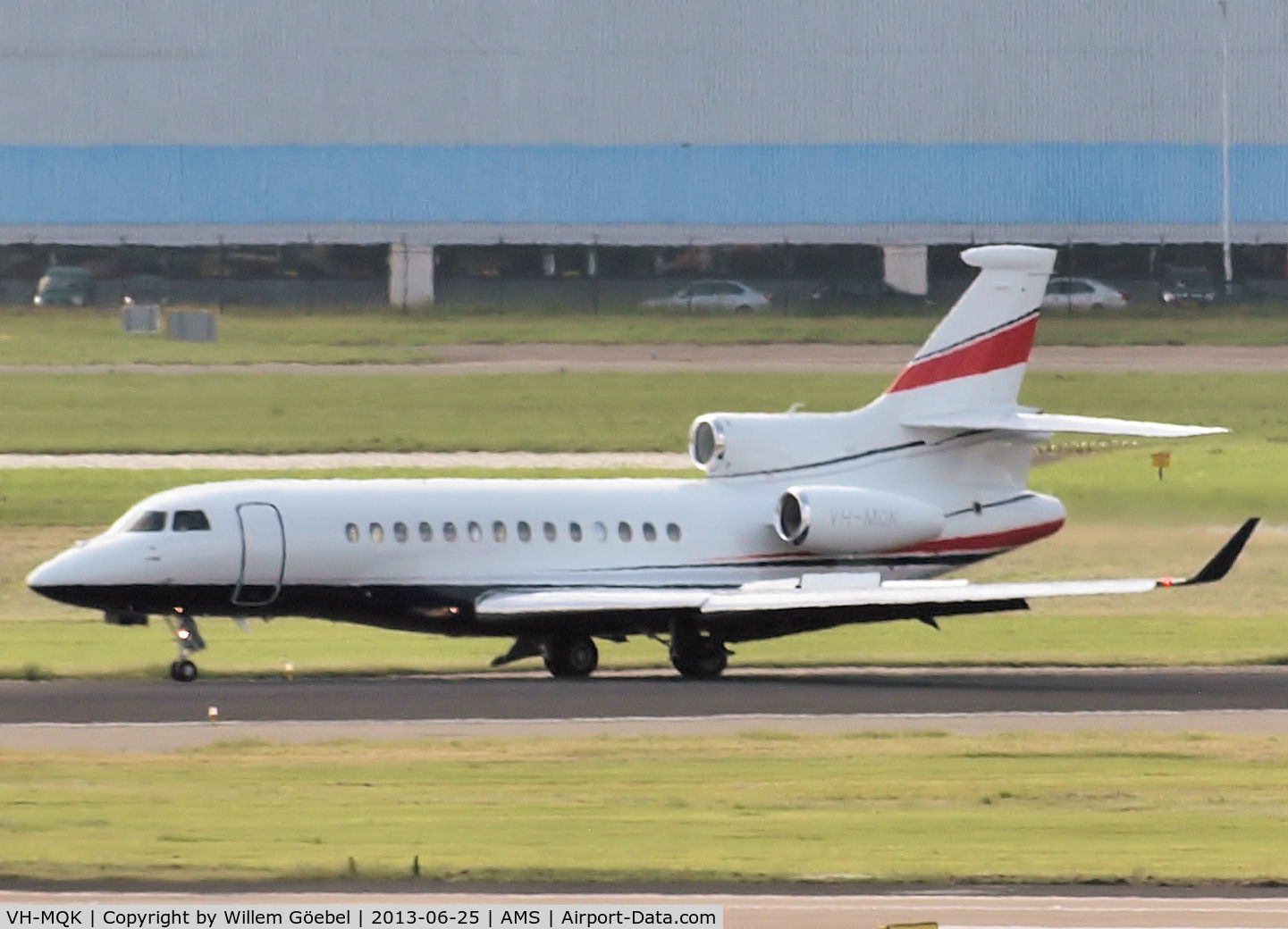 VH-MQK, 2012 Dassault Falcon 7X C/N 183, Arrival on Schiphol Airport