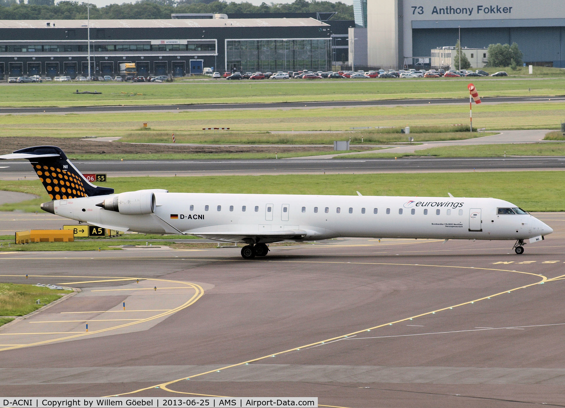 D-ACNI, 2009 Bombardier CRJ-900 NG (CL-600-2D24) C/N 15248, Arrival on Schiphol Airport