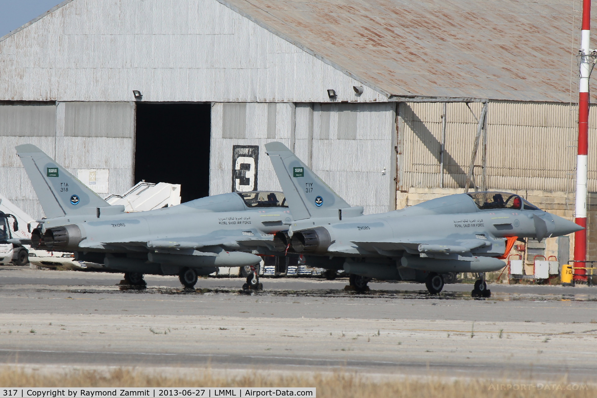 317, 2013 Eurofighter EF-2000 Typhoon F2 C/N CT007, Typhoon 317 (ZK085) and 318 (ZK086) Royal saudi Air Force.