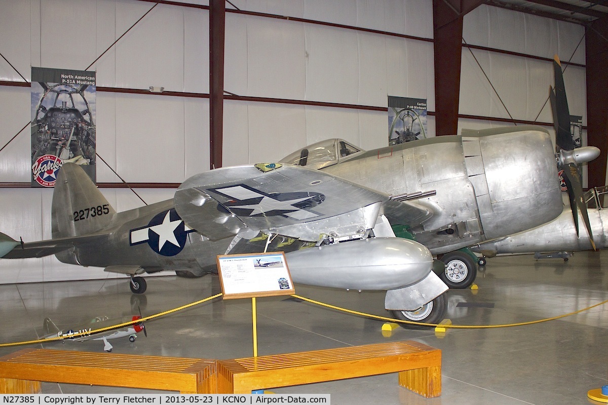 N27385, 1944 Republic P-47D Thunderbolt C/N 93-F-12000, At Yanks Air Museum , Chino , California
