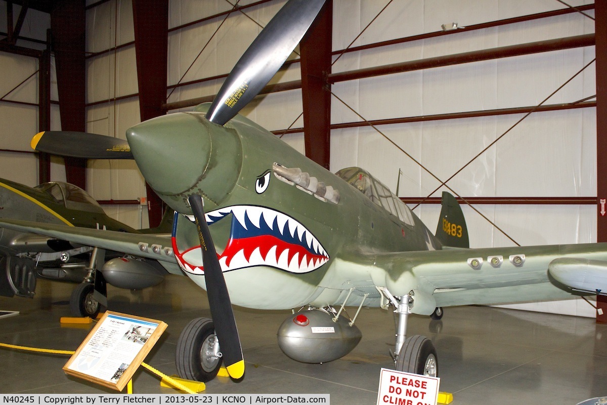 N40245, Curtiss P-40E Warhawk C/N 1038, At Yanks Air Museum , Chino , California