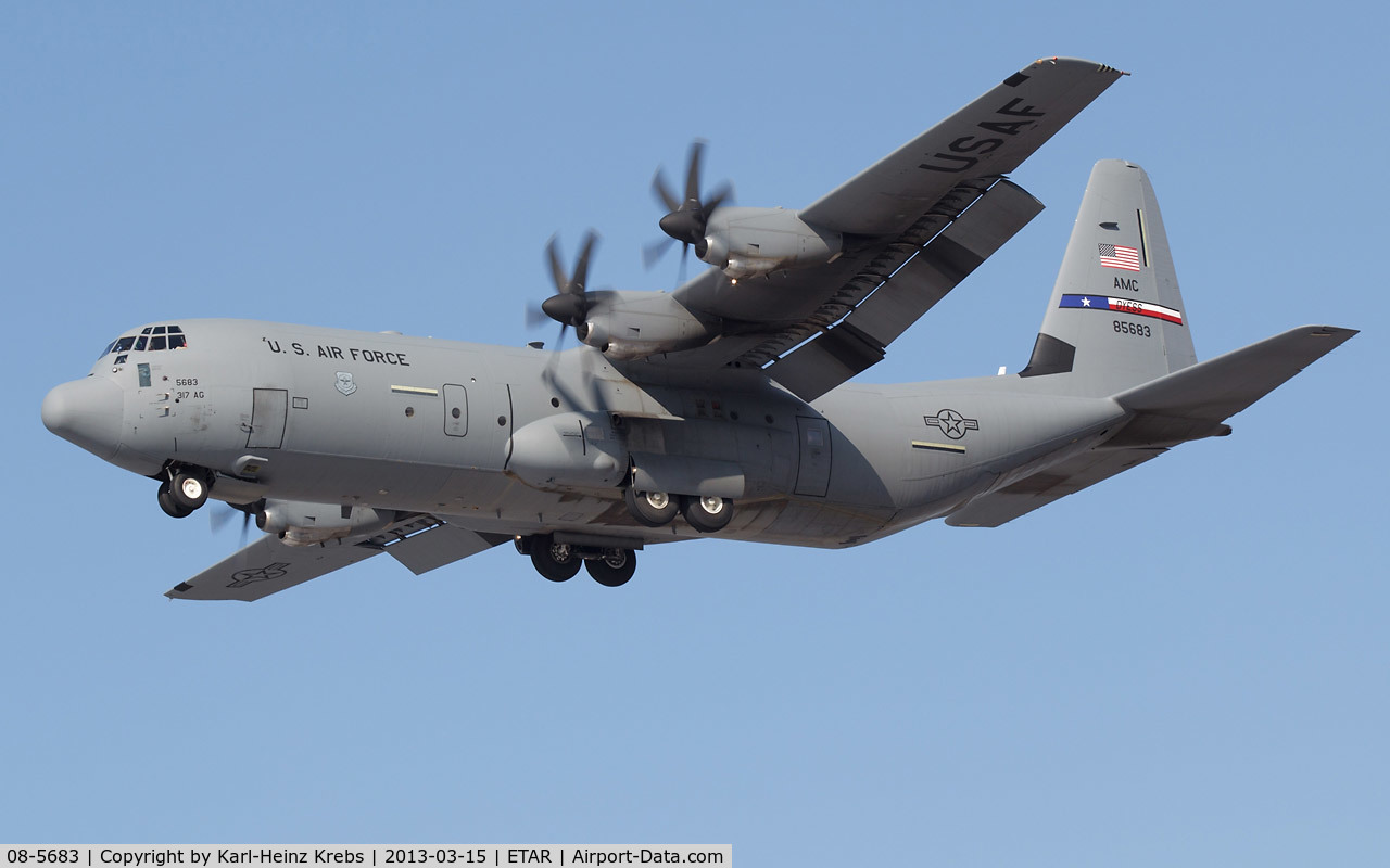 08-5683, 2008 Lockheed Martin C-130J-30 Super Hercules C/N 382-5683, on final RW26