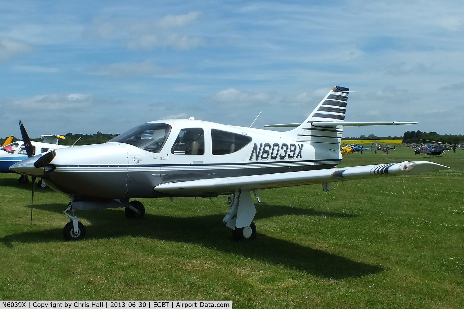 N6039X, 1995 Rockwell Commander 114-B C/N 14639, Visitor at Turweston for the British F1 Grand Prix at Silverstone