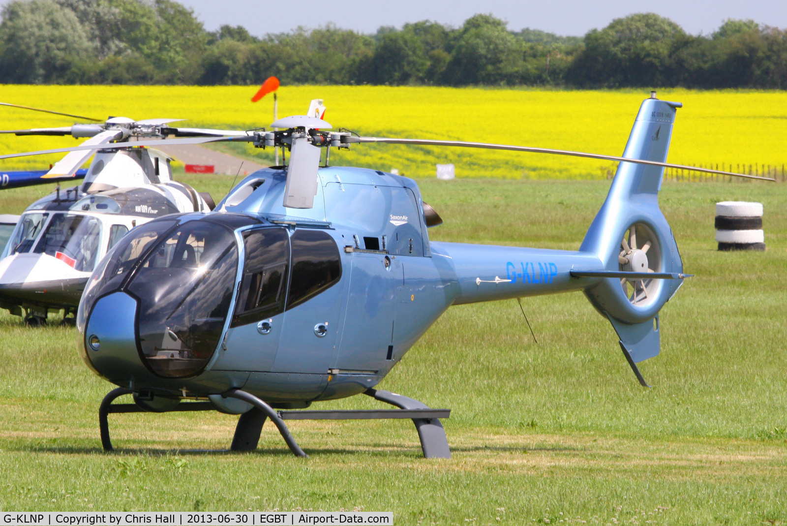 G-KLNP, 2007 Eurocopter EC-120B Colibri C/N 1492, being used for ferrying race fans to the British F1 Grand Prix at Silverstone