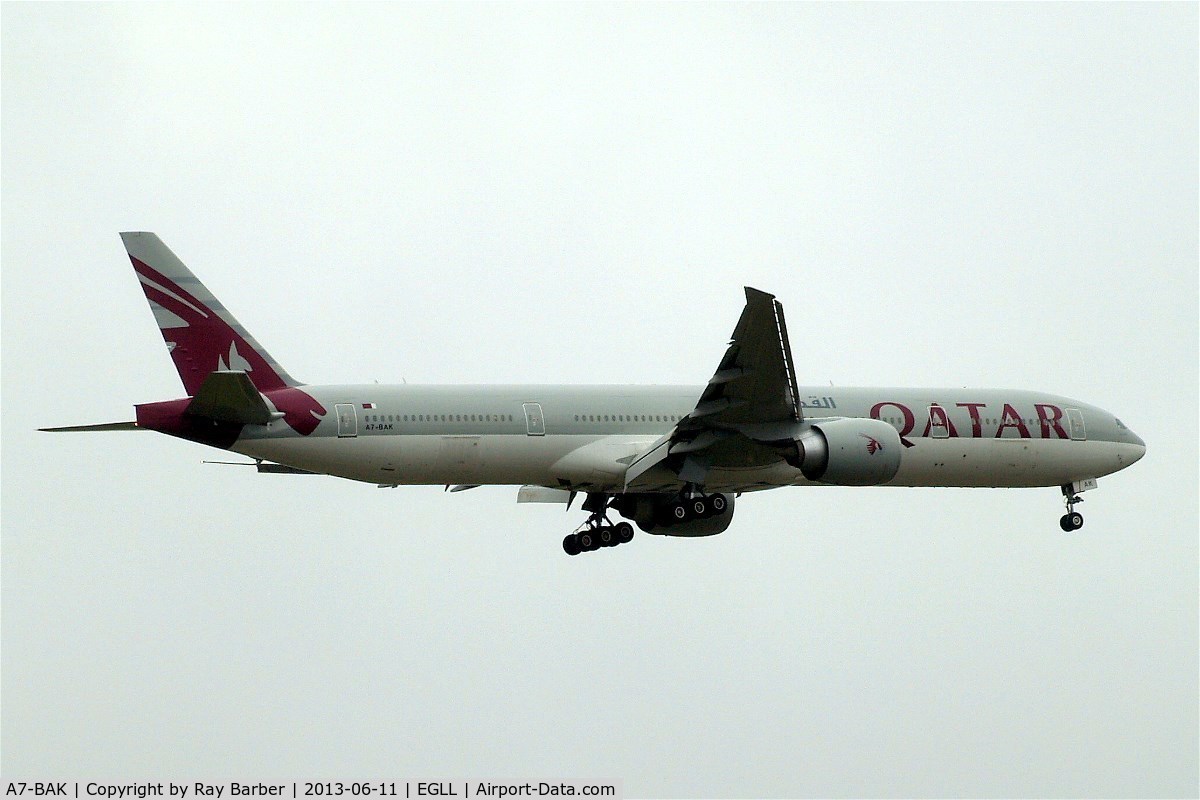 A7-BAK, 2010 Boeing 777-3DZ/ER C/N 36097, Boeing 777-3DZER [36097] (Qatar Airways) Home~G 11/06/2013