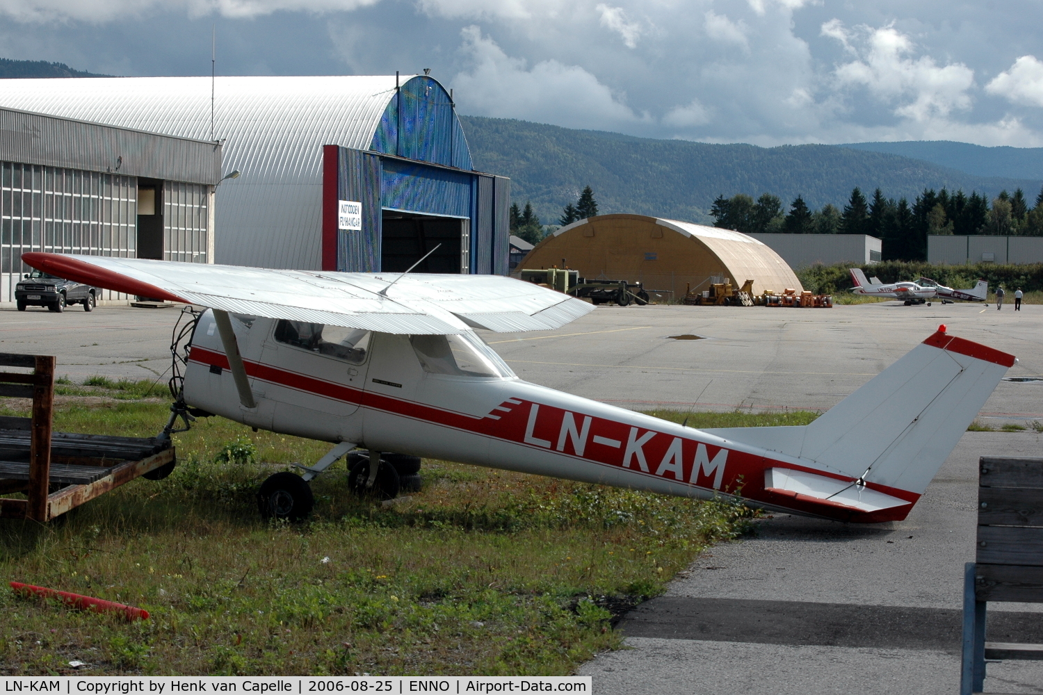 LN-KAM, Reims F150G C/N F150-0111, Cessna F150G without engine at Notudden airfield, Norway.