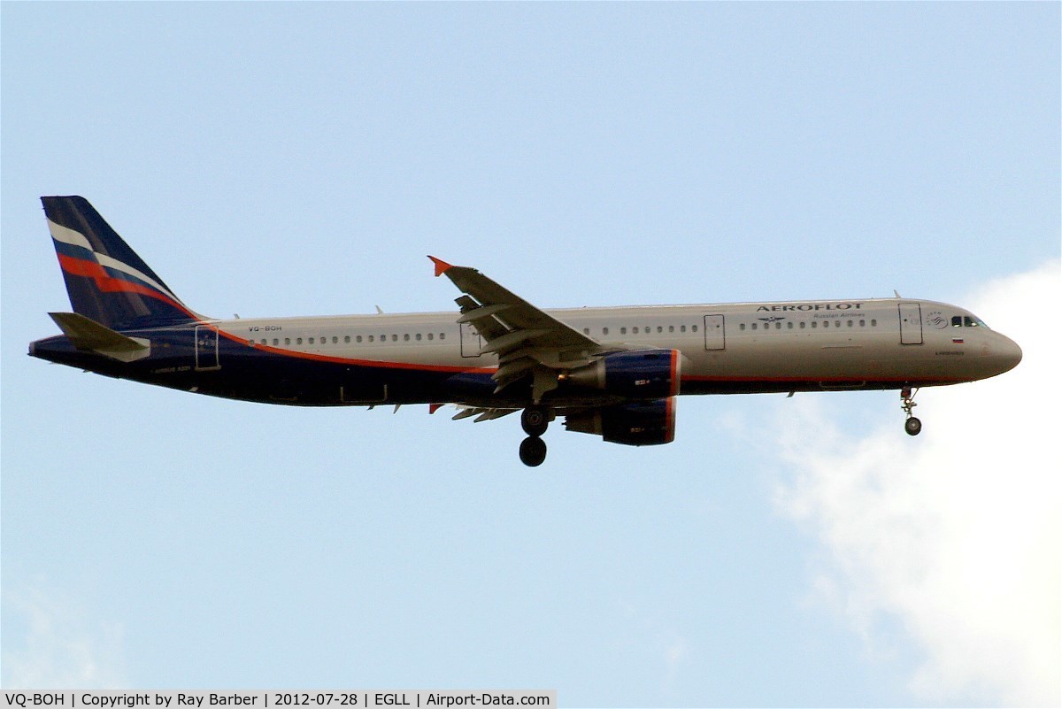 VQ-BOH, 2012 Airbus A321-211 C/N 5044, Airbus A321-211 [5044] (Aeroflot Russian Airlines) Home~G 28/07/2012