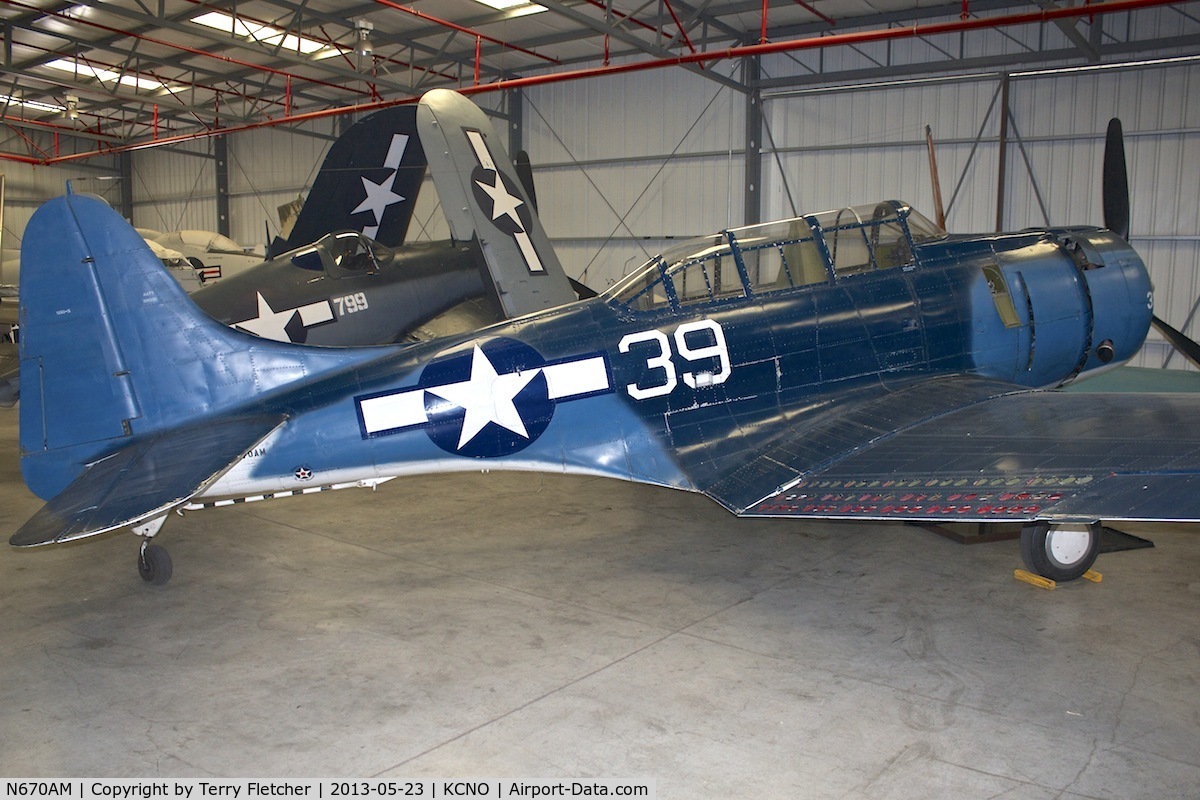 N670AM, 1993 Douglas SBD-5 Dauntless C/N 28536, Exhibited at Planes of Fame Museum , Chino , California