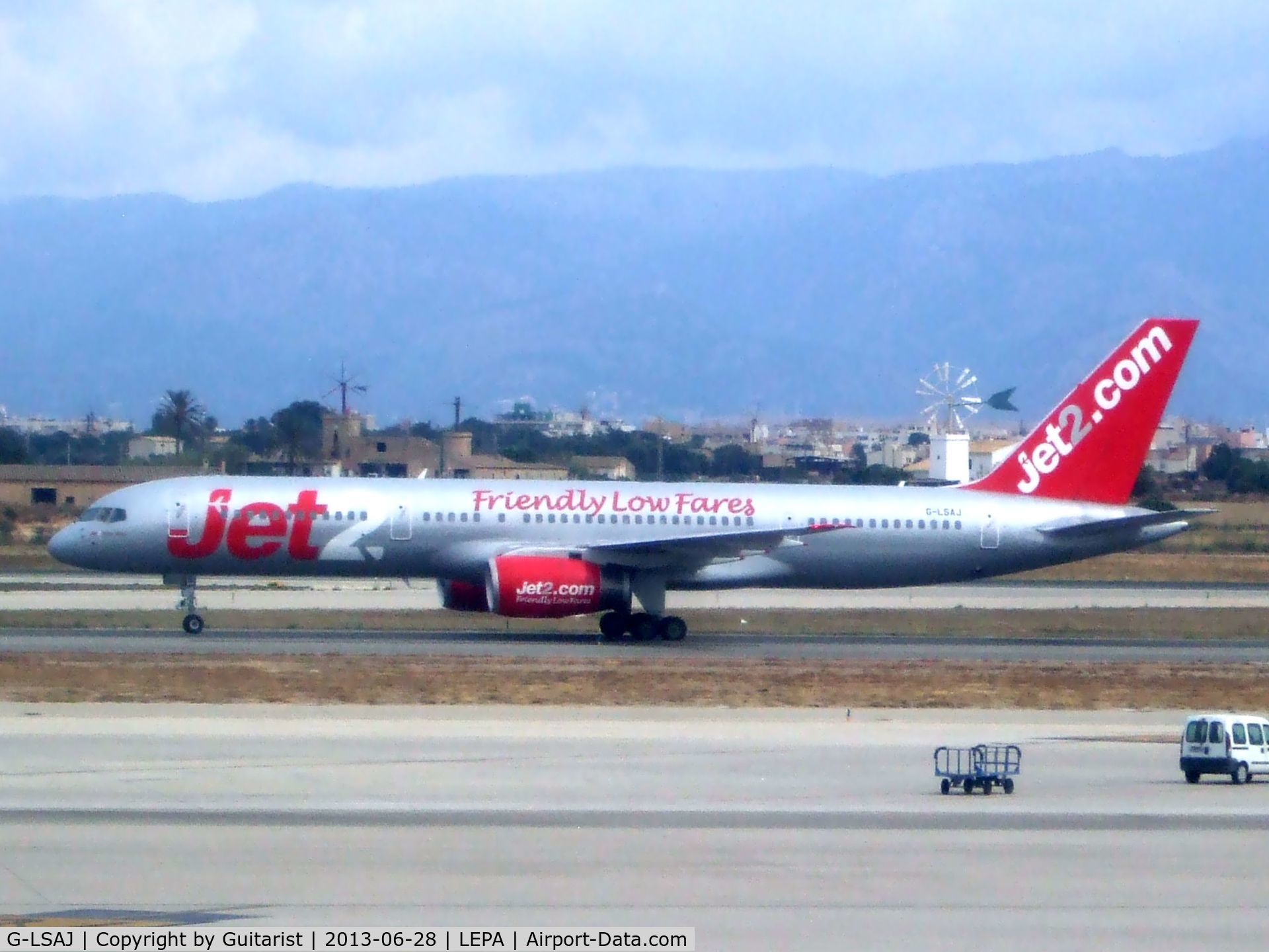 G-LSAJ, 1990 Boeing 757-236 C/N 24793, Just landed on 06L