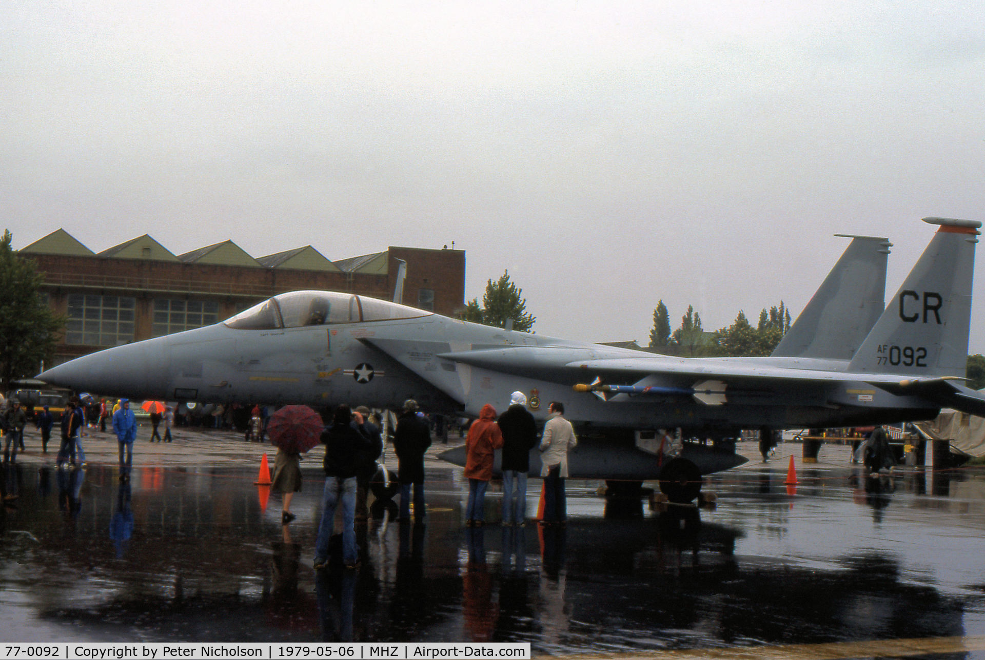 77-0092, 1977 McDonnell Douglas F-15A Eagle C/N 0374/A304, F-15A Eagle of 32nd Tactical Fighter Squadron based at Soesterberg on display at the 1979 RAF Mildenhall Air Fete.