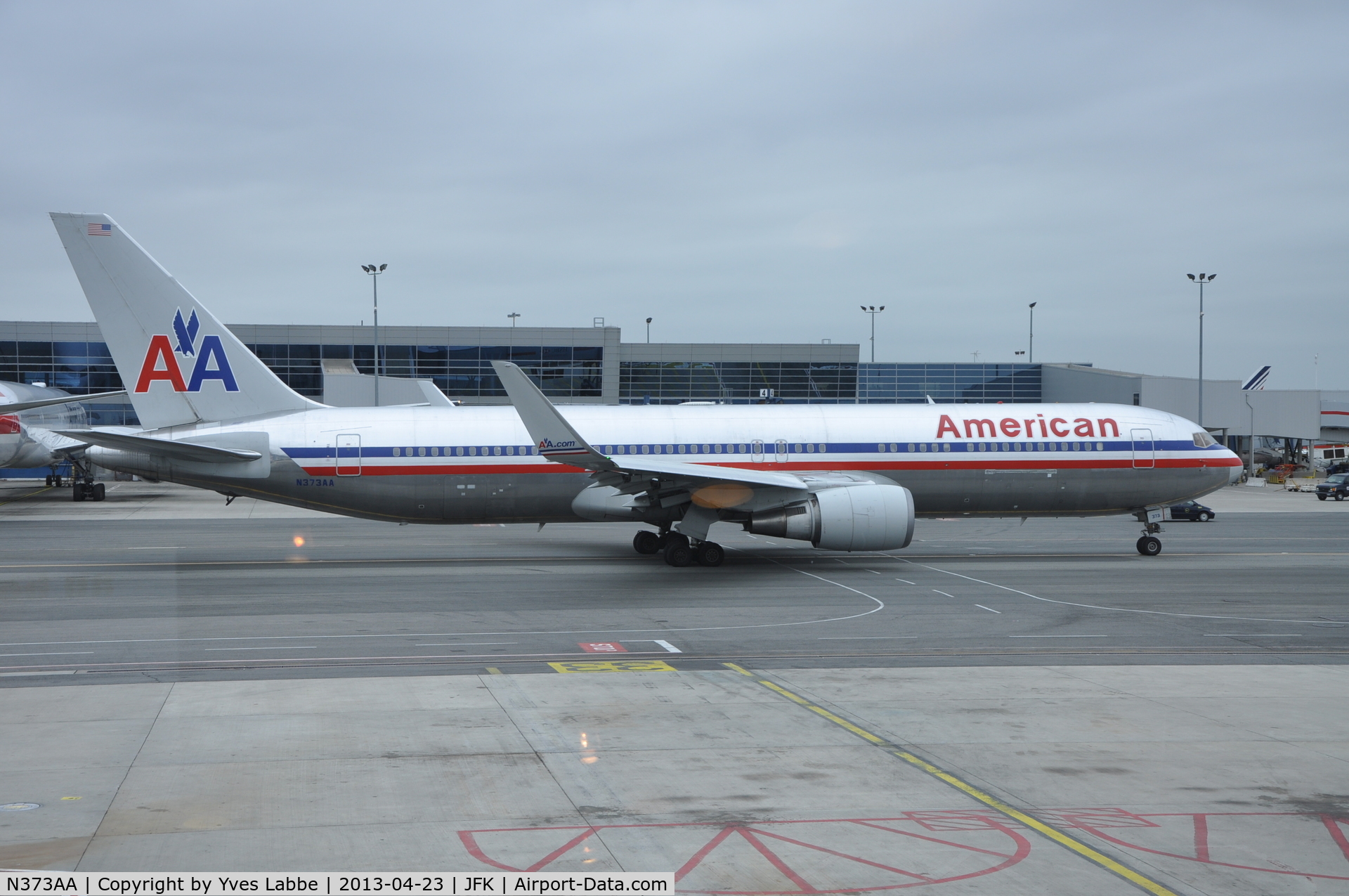 N373AA, 1992 Boeing 767-323 C/N 25200, Ready for take off at JFK airport on April 23 2013