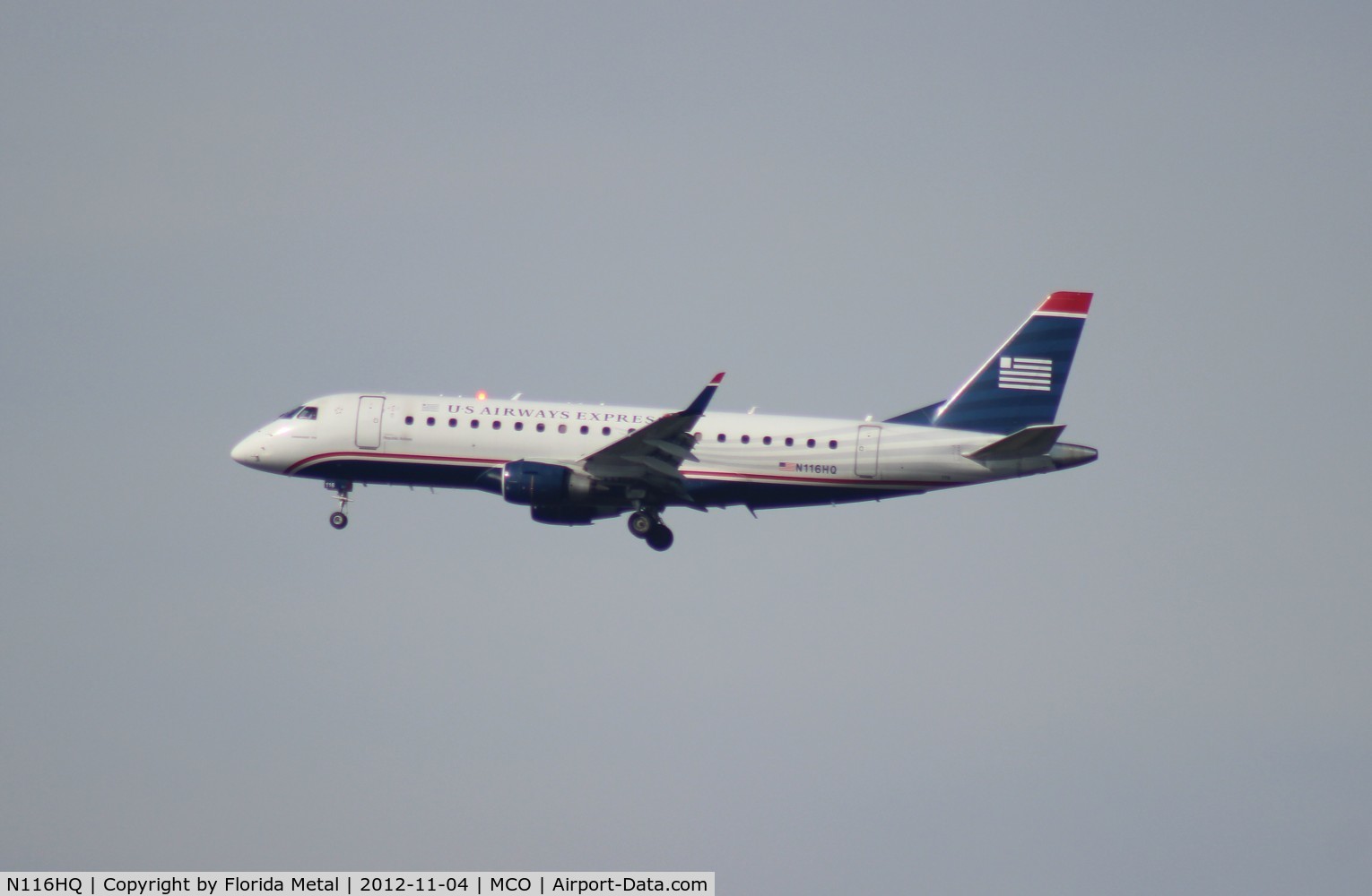 N116HQ, 2007 Embraer 175LR (ERJ-170-200LR) C/N 17000183, Embraer 175 US Airways