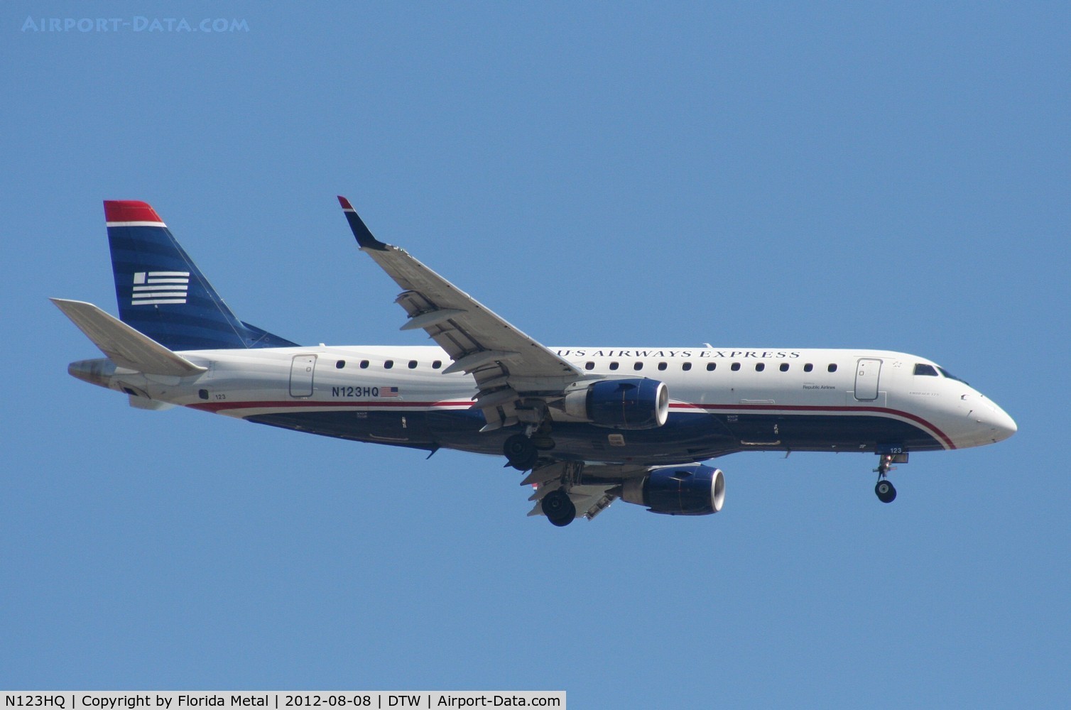 N123HQ, 2007 Embraer 175LR (ERJ-170-200LR) C/N 17000199, US Airways E175