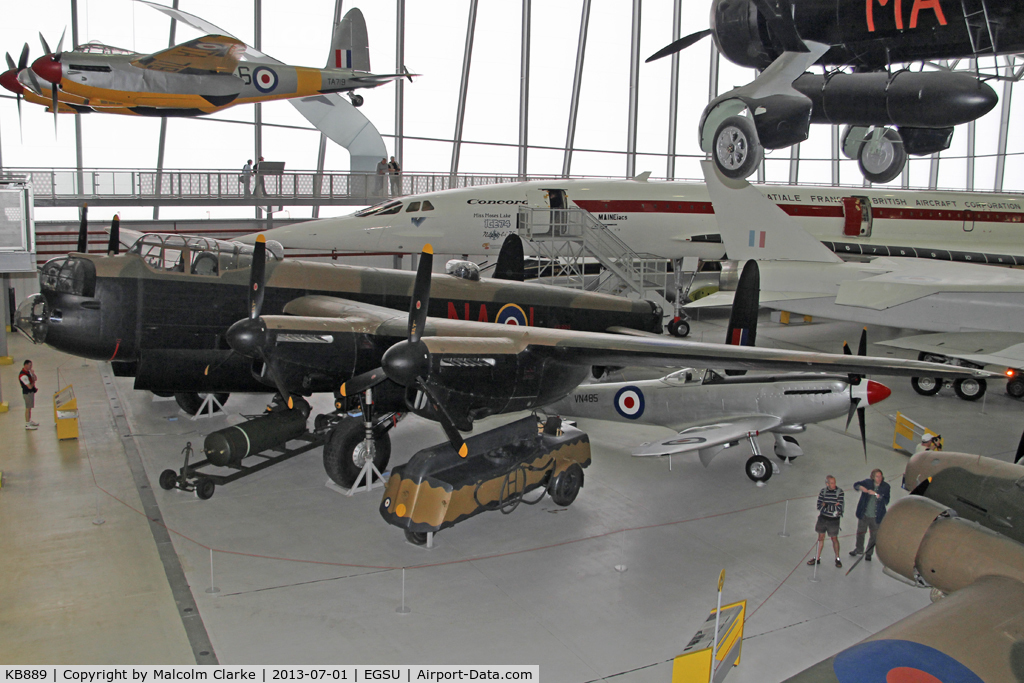 KB889, Avro 683 Lancaster B10 C/N KB889, Avro 683 Lancaster B10. In the AirSpace hangar, Imperial War Museum Duxford, July 2013.
