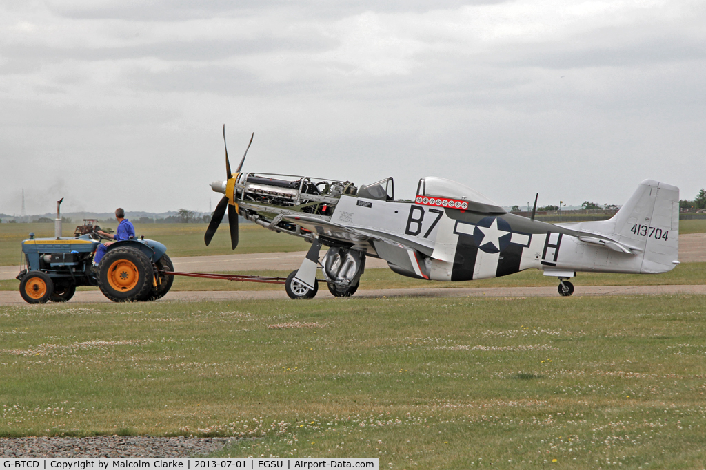 G-BTCD, 1944 North American P-51D Mustang C/N 122-39608, North American P-51D Mustang. At The Imperial War Museum, Duxford, July 2013.