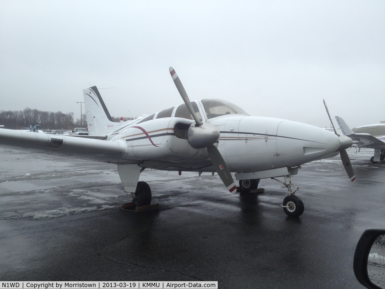 N1WD, 1961 Beech 95-A55 Baron C/N TC-192, Airplane with engines and props re-installed ready for flight.