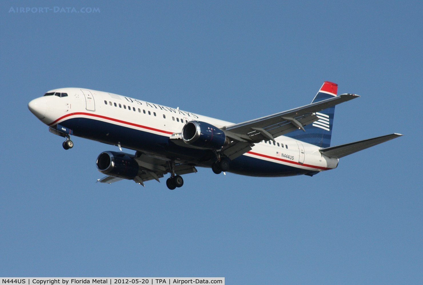 N444US, 1990 Boeing 737-4B7 C/N 24862, US Airways 737-400