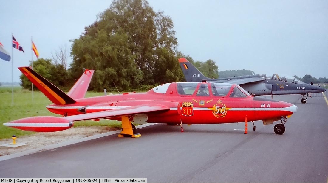 MT-48, Fouga CM-170R Magister C/N 204, RED DEVILS colors.Badge 50 years.Now preserved.