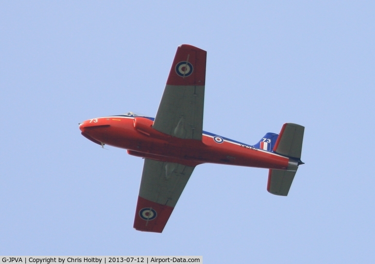 G-JPVA, 1971 BAC 84 Jet Provost T.5A C/N EEP/JP/953, In company with G-RNHF over Potters Bar, Herts returning to Duxford?