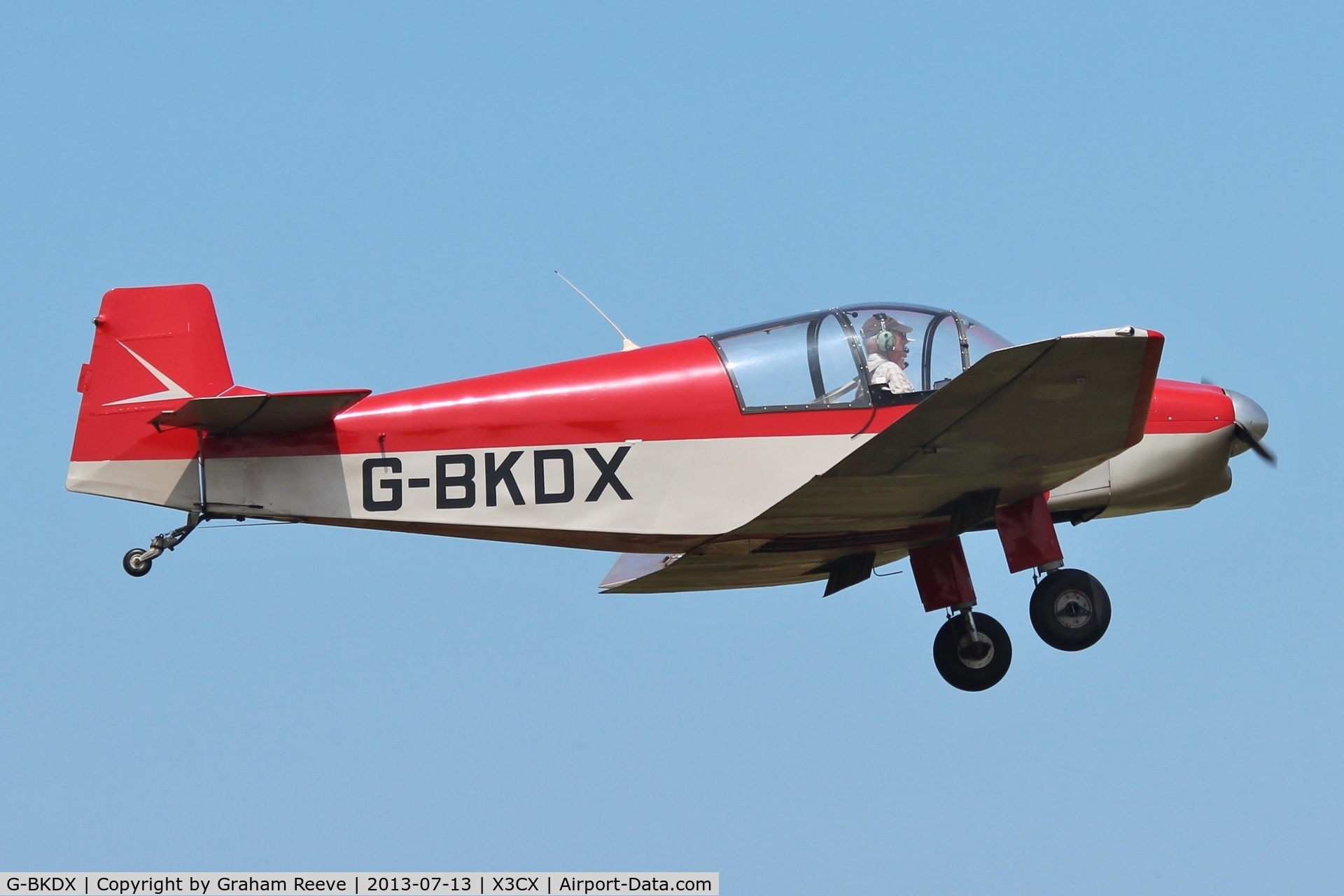 G-BKDX, 1960 SAN Jodel DR-1050 Ambassadeur C/N 55, About to land at Norwich.