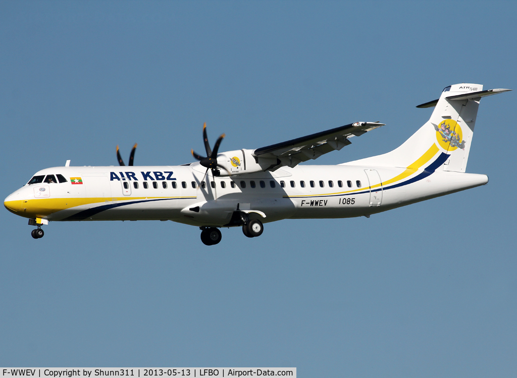 F-WWEV, 2013 ATR 72-600 (72-212A) C/N 1085, C/n 1085 - To be XY-AJJ
