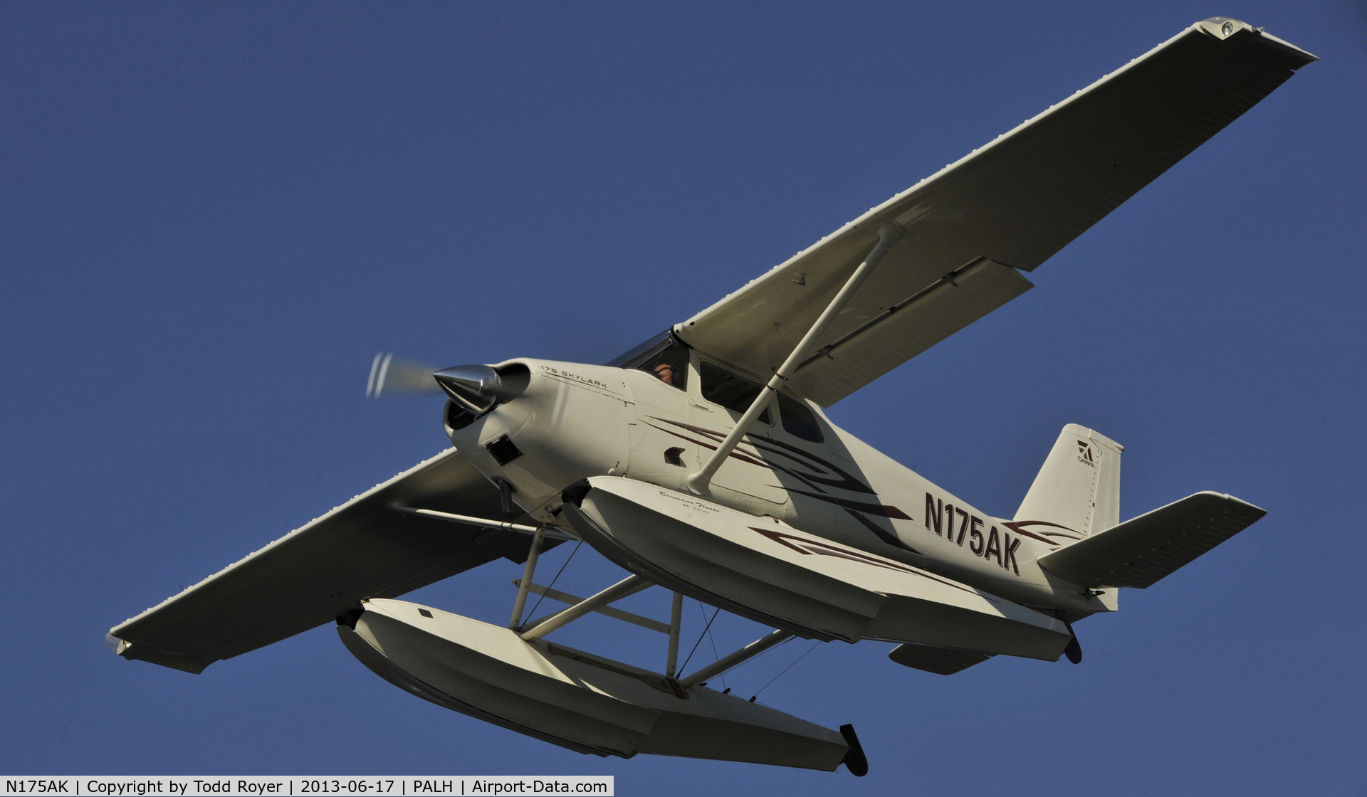 N175AK, 1960 Cessna 175A Skylark C/N 56628, Departing Lake Hood