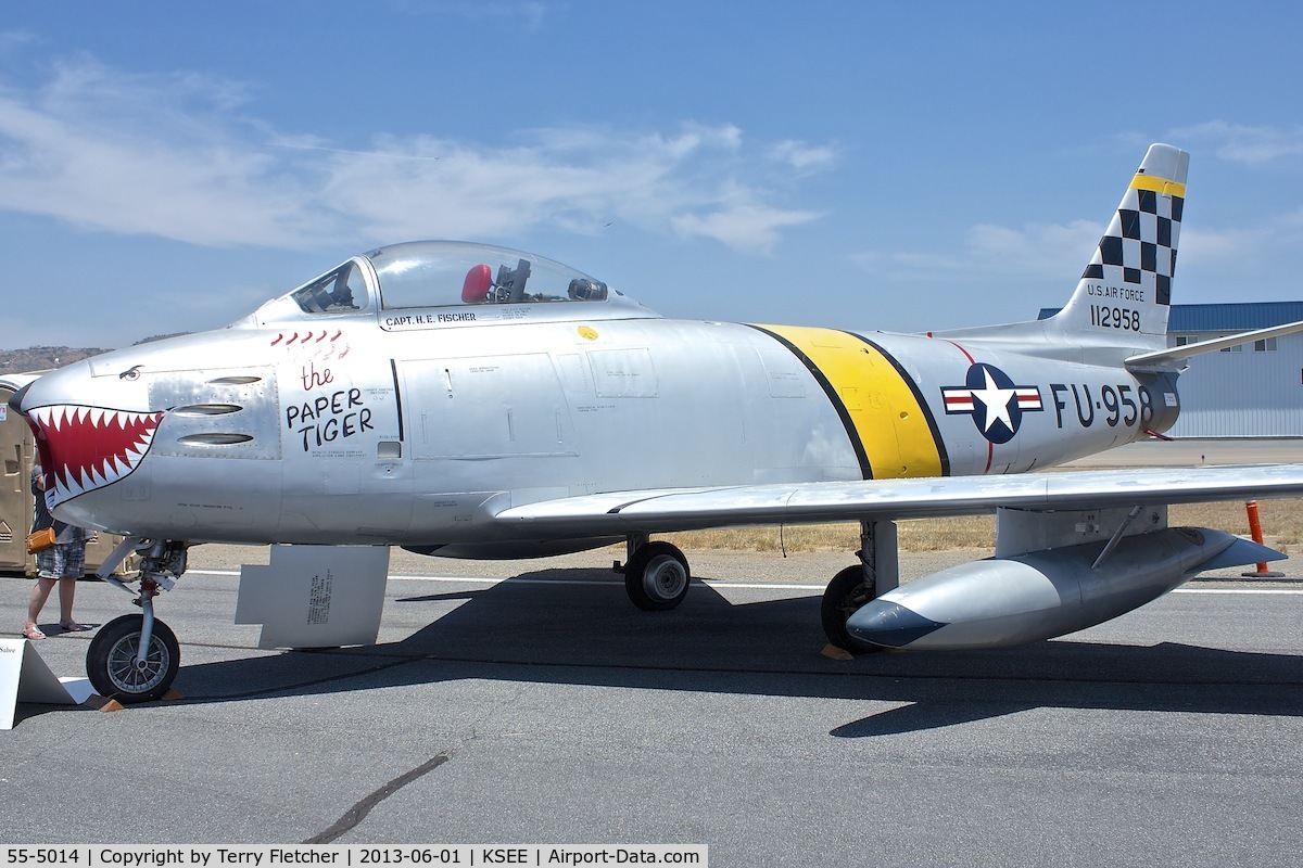 55-5014, 1955 North American F-86F-40 Sabre C/N 227-247, At 2013 Wings Over Gillespie Airshow , San Diego , California