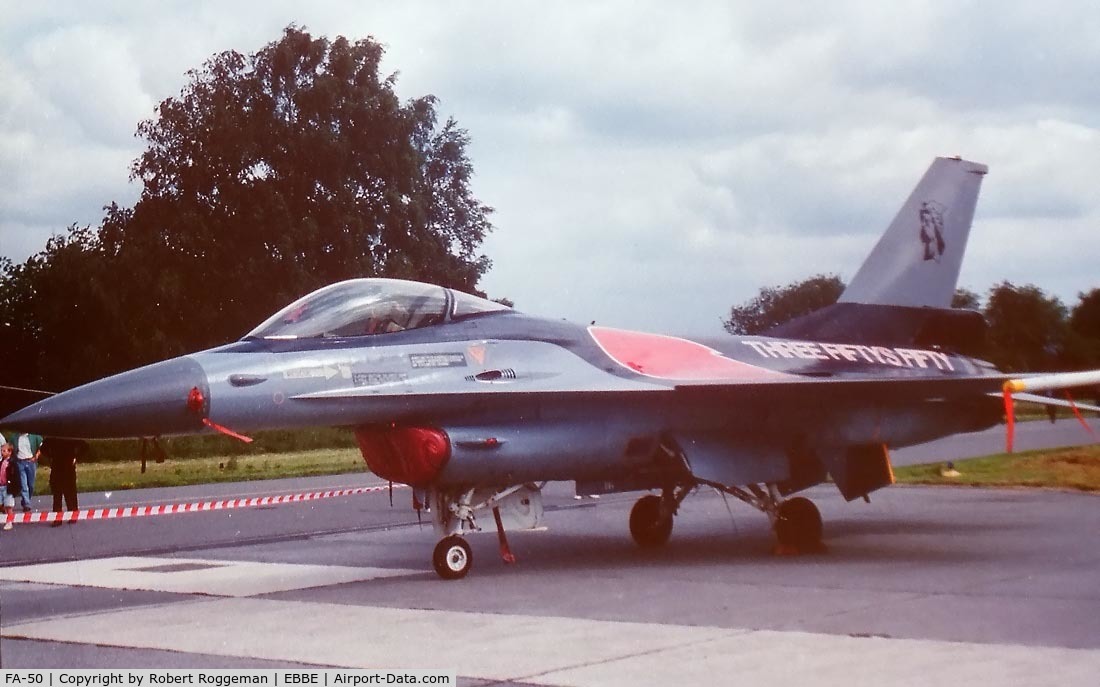 FA-50, 1980 SABCA F-16A Fighting Falcon C/N 6H-50, Special colors.50 years 350 squadron.
1991-07
