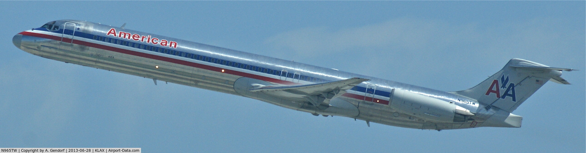 N965TW, 1999 McDonnell Douglas MD-83 (DC-9-83) C/N 53615, American Airlines, seen here departing at Los Angeles Int´l(KLAX)