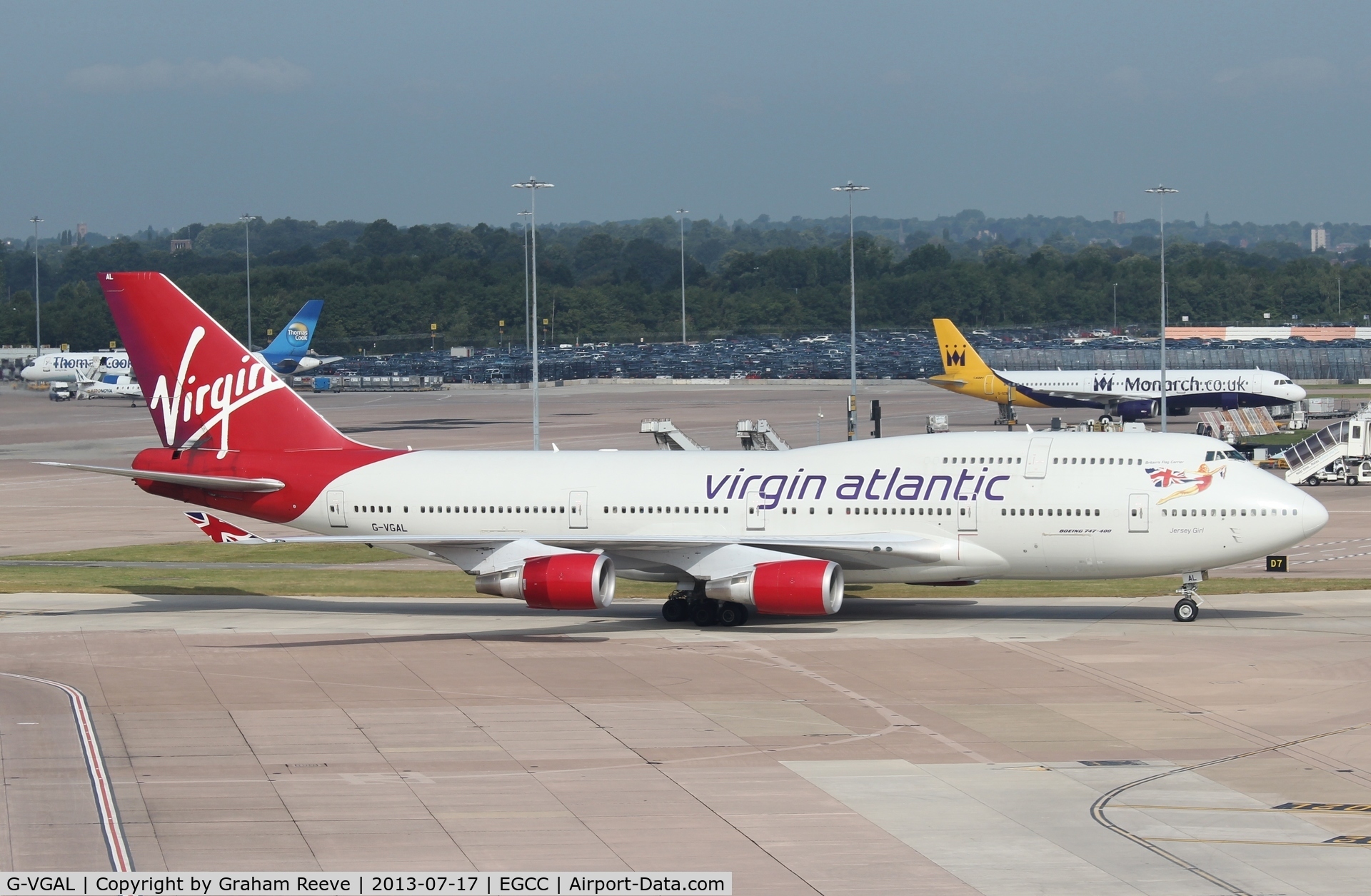 G-VGAL, 2001 Boeing 747-443 C/N 32337, Just landed at Manchester.