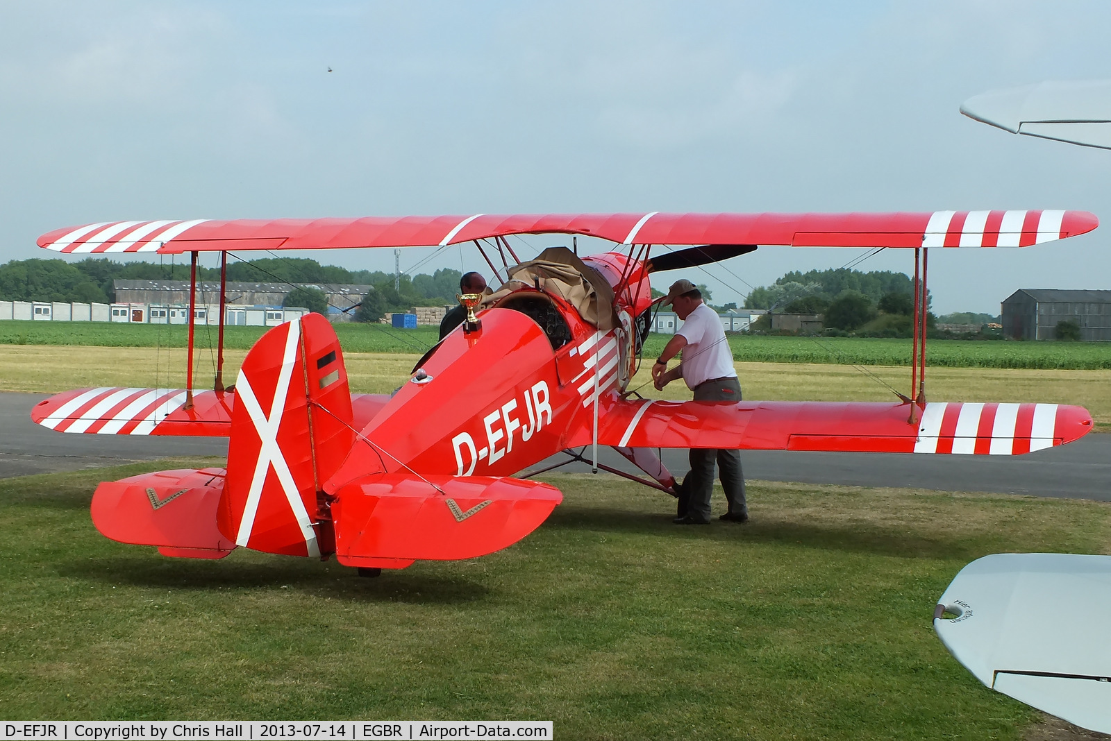 D-EFJR, 1954 CASA 1-131E Jungmann C/N 2072, at the Real Aeroplane Club's Wings & Wheels fly-in, Breighton